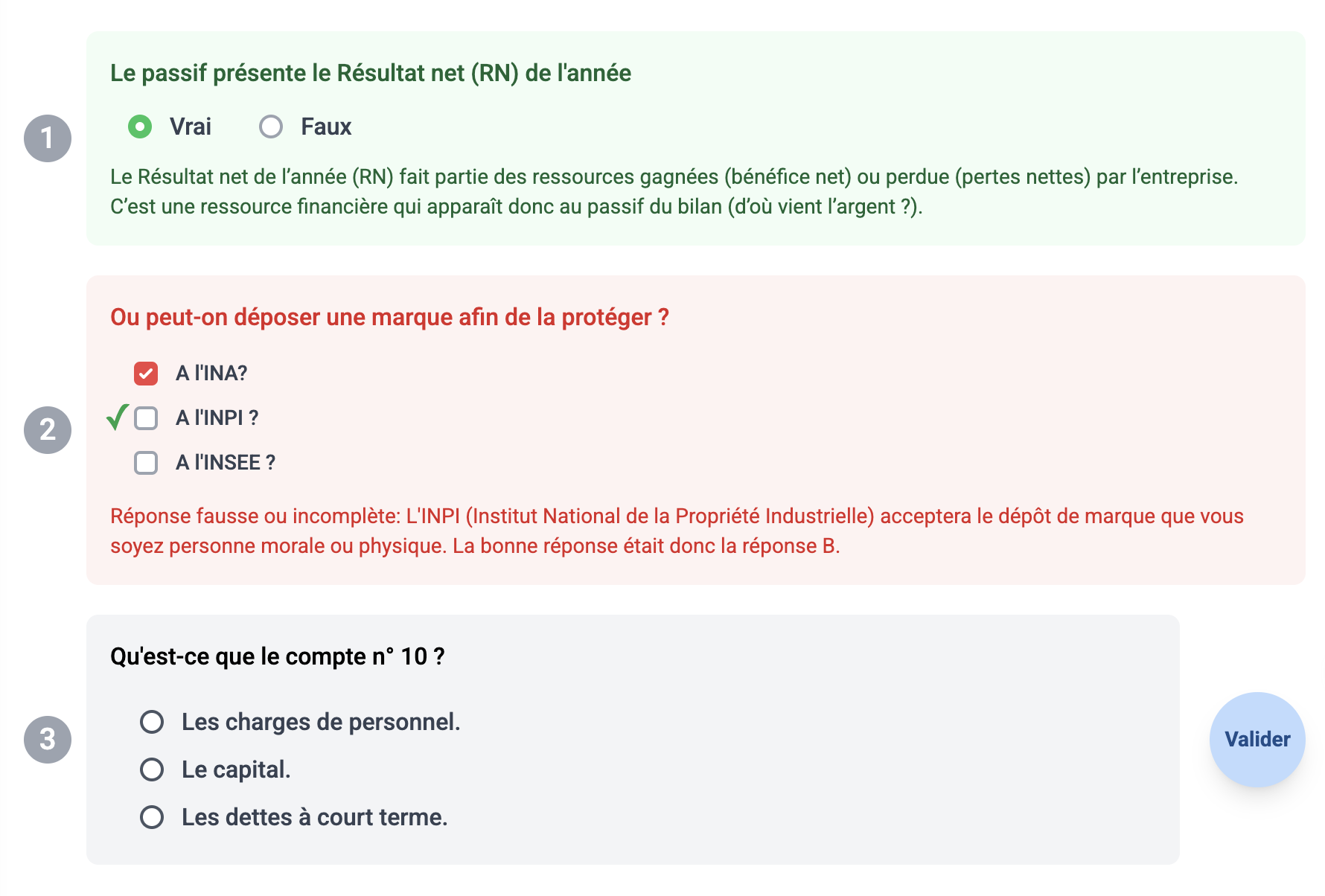 exemple de quiz